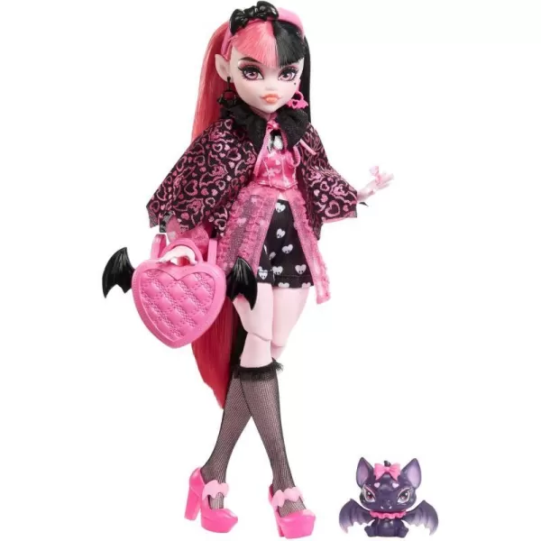 Monster High Doll Draculaura with Accessories and Pet Bat Posable Fashion Doll with Pink and Black HairMonster High Doll Draculaura with Accessories and Pet Bat Posable Fashion Doll with Pink and Black Hair