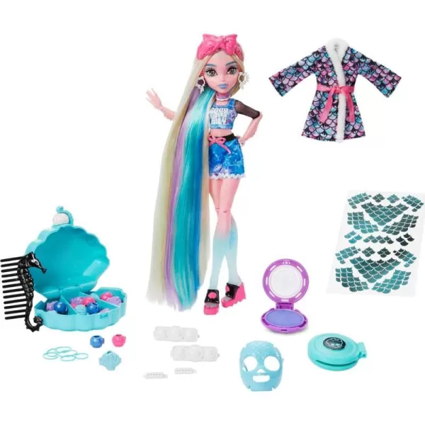 Monster High Doll Lagoona Blue Spa Day Set with Wear and Share Accessories Like Hair Clips Hair Chalk and TattoosMonster High Doll Lagoona Blue Spa Day Set with Wear and Share Accessories Like Hair Clips Hair Chalk and Tattoos