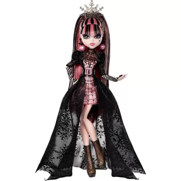 Monster High Draculaura Doll Special Howliday Edition Pink and Black Gown High Fashion Holiday Collection Gifts for Girls and BoysRetail Packaging