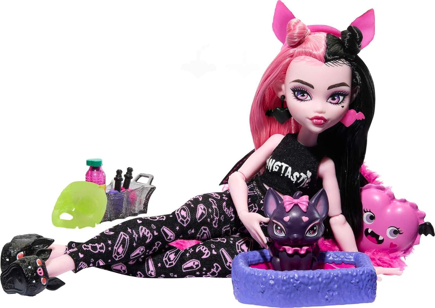 Monster High Doll Draculaura Creepover Party Set with Pet Bat Count Fabulous Sleepover Clothes and Accessories Colors and decorations may varyMonster High Doll Draculaura Creepover Party Set with Pet Bat Count Fabulous Sleepover Clothes and Accessories Colors and decorations may vary