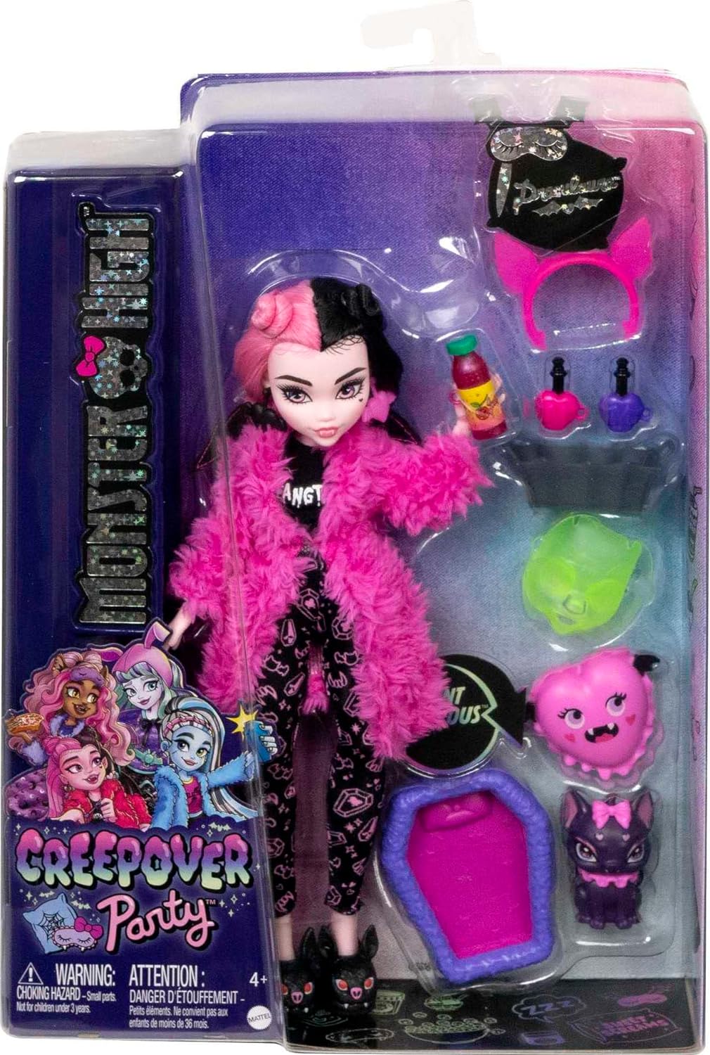 Monster High Doll Draculaura Creepover Party Set with Pet Bat Count Fabulous Sleepover Clothes and Accessories Colors and decorations may varyMonster High Doll Draculaura Creepover Party Set with Pet Bat Count Fabulous Sleepover Clothes and Accessories Colors and decorations may vary