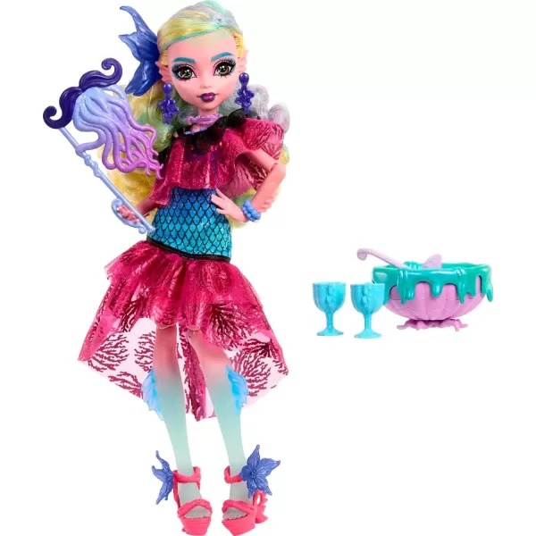 Monster High Cleo De Nile Doll in Monster Ball Party Dress with Themed Accessories Like a ScepterLagoona