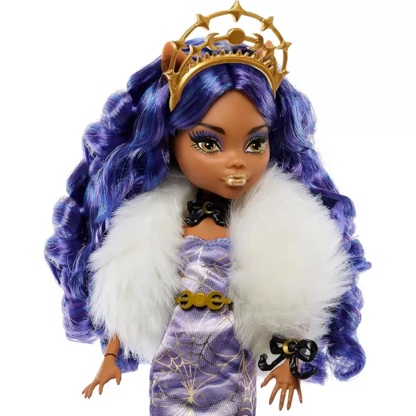 Monster High Doll Clawdeen Wolf Howliday Collector Edition Purple Hair and FloorLength Gown with Furry BoaMonster High Doll Clawdeen Wolf Howliday Collector Edition Purple Hair and FloorLength Gown with Furry Boa