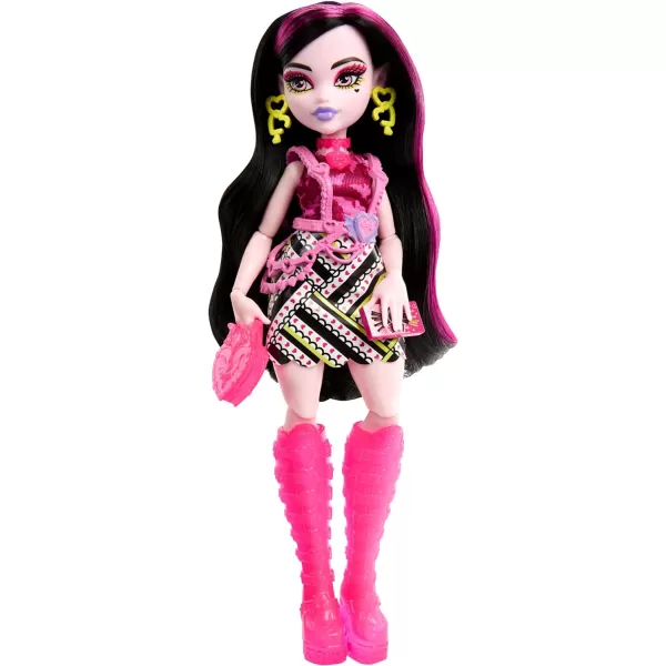 Monster High Doll and Fashion Set Toralei Stripe Doll Skulltimate Secrets Neon Frights DressUp Locker with 19 SurprisesDraculaura