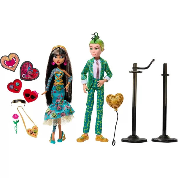 Monster High Dolls Cleo De Nile and Deuce Gorgon TwoPack Valentines Day Collector DollsMonster High Dolls Cleo De Nile and Deuce Gorgon TwoPack Valentines Day Collector Dolls