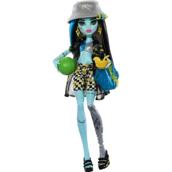 Monster High Scareadise Island Heath Burns Doll with Flame Hoodie Swim Trunks and Beach Accessories Like SunglassesFrankie