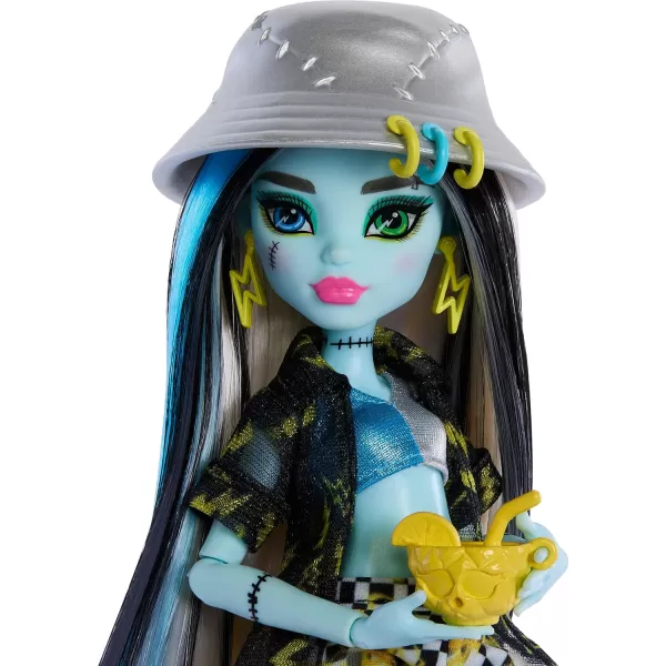 Monster High Scareadise Island Heath Burns Doll with Flame Hoodie Swim Trunks and Beach Accessories Like SunglassesFrankie