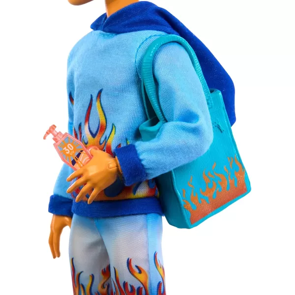 Monster High Scareadise Island Heath Burns Doll with Flame Hoodie Swim Trunks and Beach Accessories Like SunglassesHeath