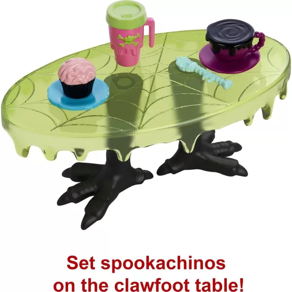 Monster High The Coffin Bean Playset Caf with Two Pets Spooky Furniture Pastry Treats and Drinks Barista Counter Kids Toys Gift SetMonster High The Coffin Bean Playset Caf with Two Pets Spooky Furniture Pastry Treats and Drinks Barista Counter Kids Toys Gift Set