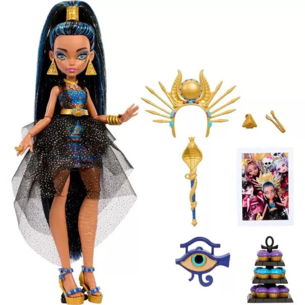 Monster High Cleo De Nile Doll in Monster Ball Party Dress with Themed Accessories Like a ScepterCleo