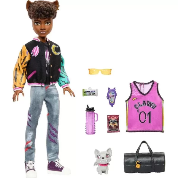 Monster High Doll Clawd Wolf Werewolf with Pet Gargoyle Bulldog amp Themed Accessories Includes Casketball Jersey amp BagMonster High Doll Clawd Wolf Werewolf with Pet Gargoyle Bulldog amp Themed Accessories Includes Casketball Jersey amp Bag