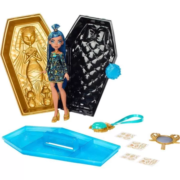 Monster High Doll and Beauty Kit Cleo De Nile BooJeweled Beauty Case with Tattoos and Necklace for Kids Amazon ExclusiveMonster High Doll and Beauty Kit Cleo De Nile BooJeweled Beauty Case with Tattoos and Necklace for Kids Amazon Exclusive