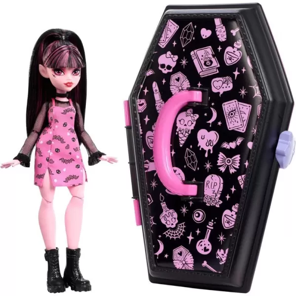 Monster High Playset Draculaura Goreganizer Beauty Organizer Bat Clips Comb and Mirror Compact Stickers Stamp Pen For Creative KidsMonster High Playset Draculaura Goreganizer Beauty Organizer Bat Clips Comb and Mirror Compact Stickers Stamp Pen For Creative Kids