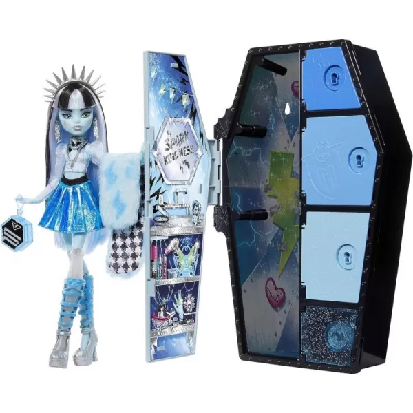 Monster High Skulltimate Secrets Fearidescent Series Doll amp Accessories Draculaura DressUp Locker amp 19 Surprises For 4 years and olderFrankie