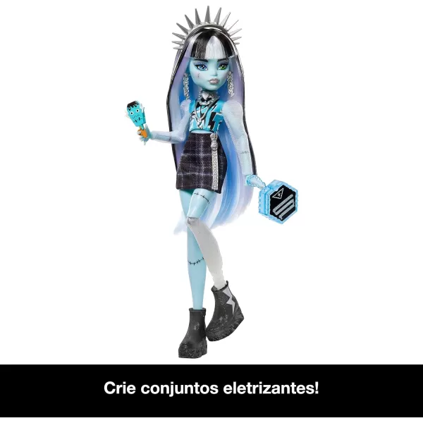 Monster High Skulltimate Secrets Fearidescent Series Doll ampamp Accessories Draculaura DressUp Locker ampamp 19 SurprisesFrankie