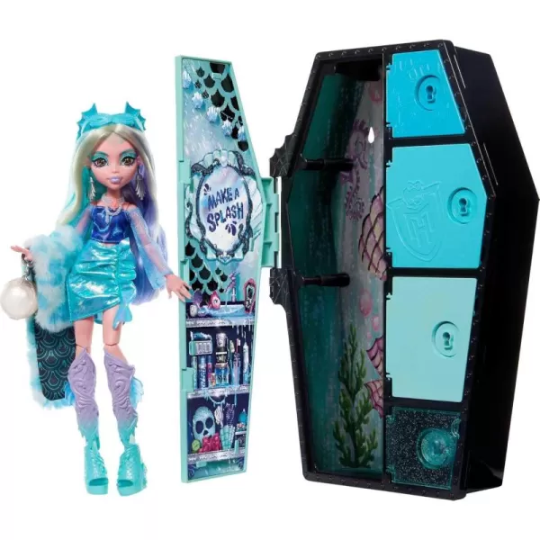 Monster High Skulltimate Secrets Fearidescent Series Doll ampamp Accessories Draculaura DressUp Locker ampamp 19 SurprisesLagoona