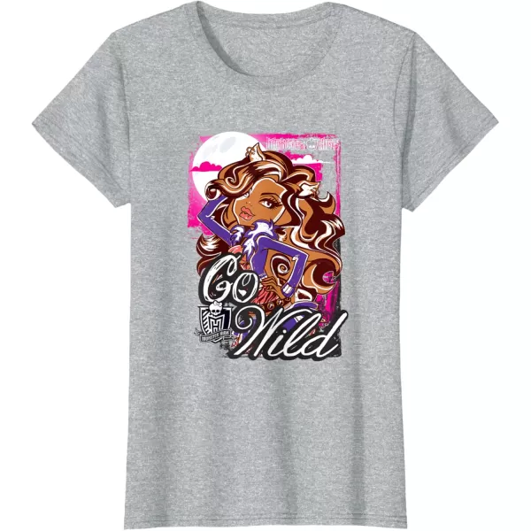 Monster High Alumni  Clawdeen  Go Wild TShirtHeather Grey