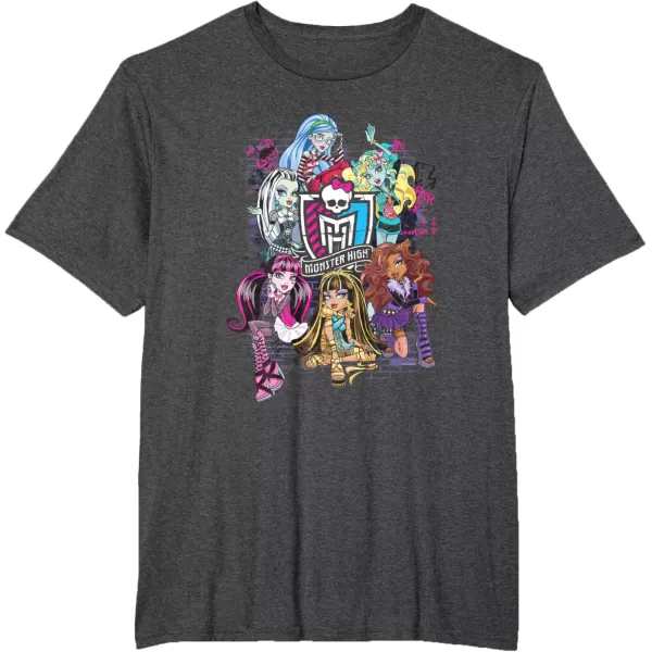 Monster High Alumni  Graffiti Wall TShirtDark Heather Grey