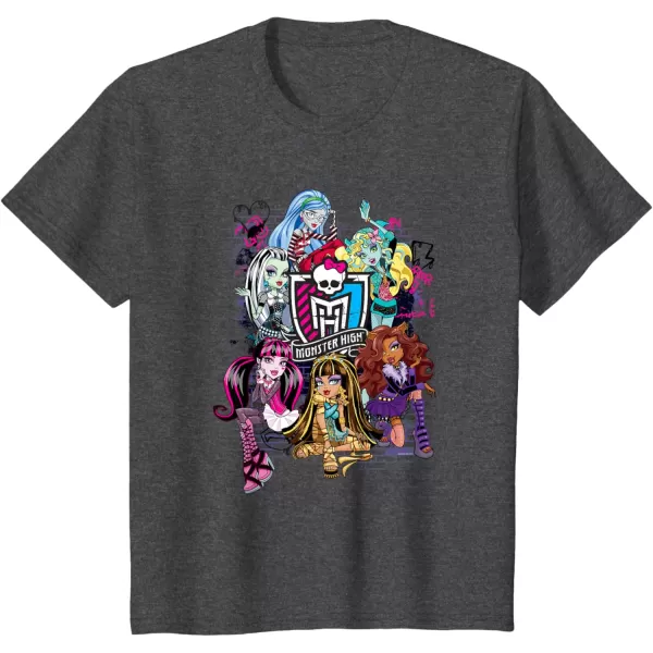 Monster High Alumni  Graffiti Wall TShirtDark Heather Grey