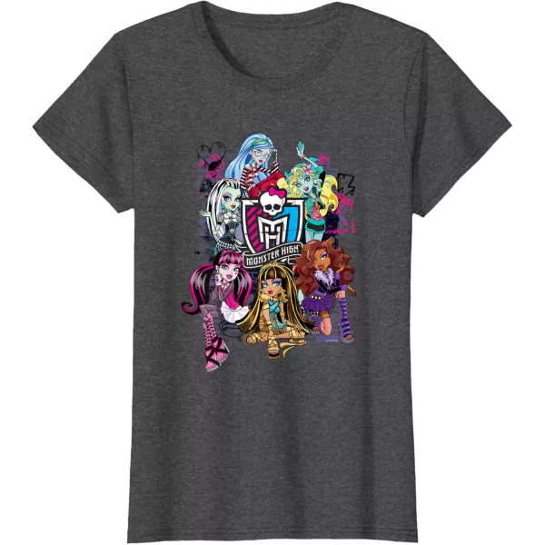 Monster High Alumni  Graffiti Wall TShirtDark Heather Grey