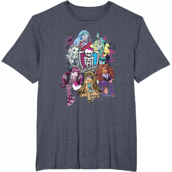 Monster High Alumni  Graffiti Wall TShirtHeather Blue