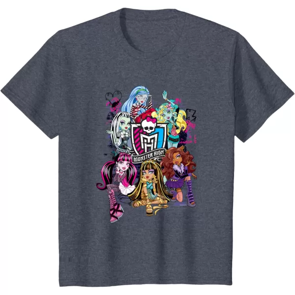 Monster High Alumni  Graffiti Wall TShirtHeather Blue