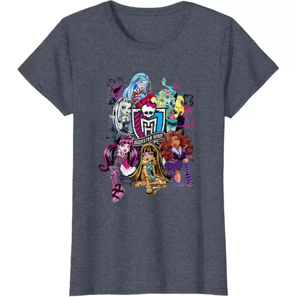 Monster High Alumni  Graffiti Wall TShirtHeather Blue