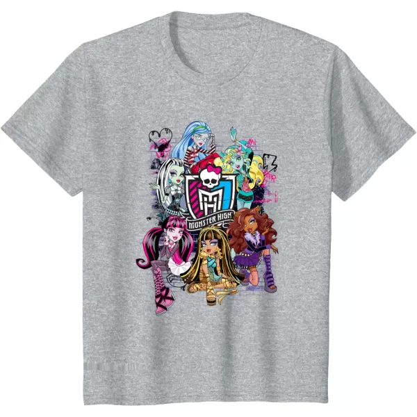 Monster High Alumni  Graffiti Wall TShirtHeather Grey