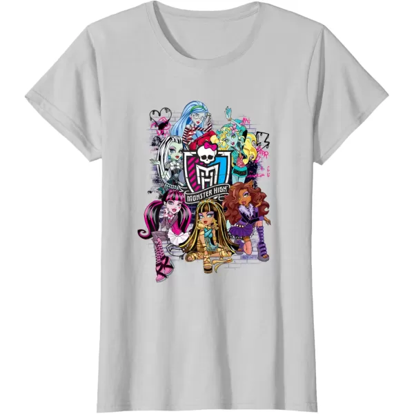 Monster High Alumni  Graffiti Wall TShirtSilver Grey