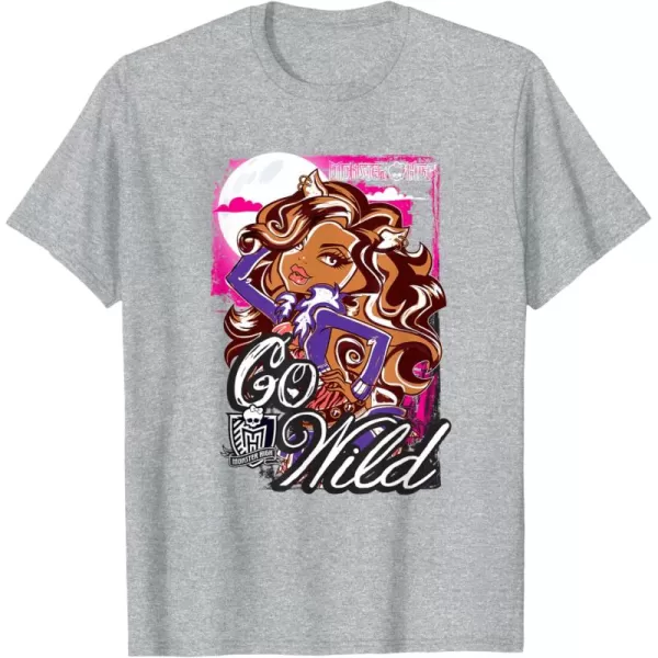 Monster High Alumni  Clawdeen  Go Wild TShirtHeather Grey