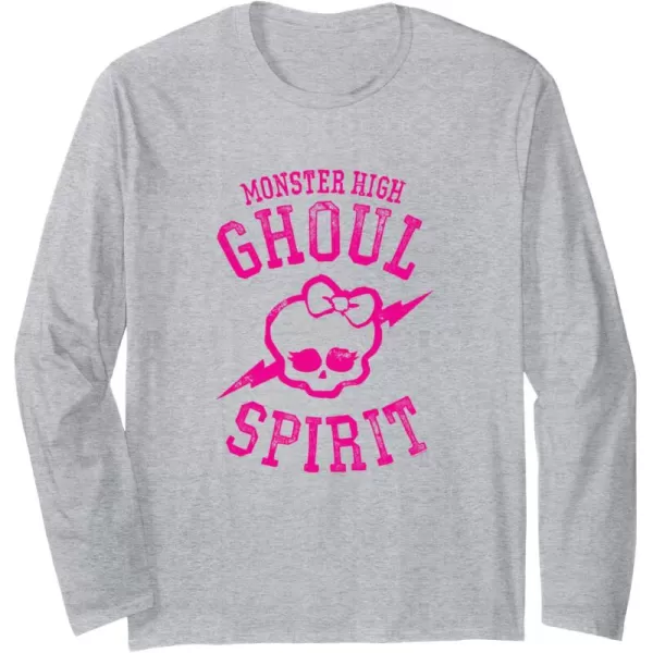 Monster High Alumni  Ghoul Spirit Long Sleeve TShirtHeather Grey