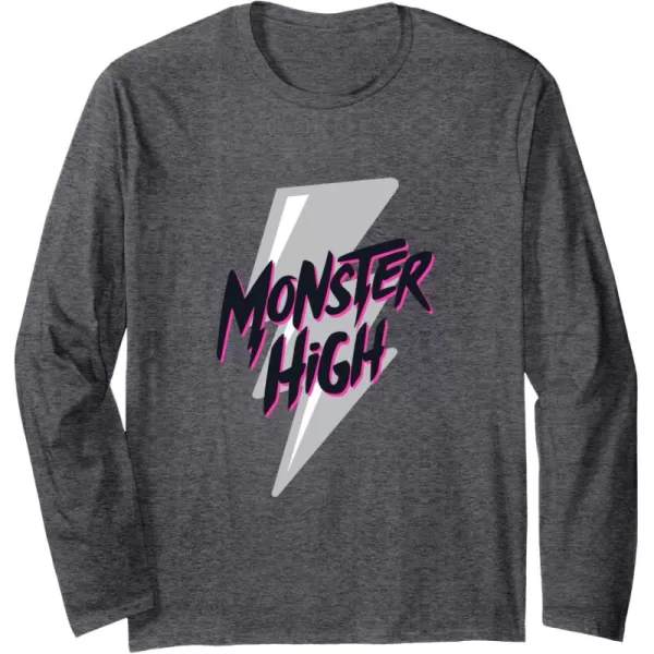 Monster High Alumni  Monster High Lightning Bolt Long Sleeve TShirtDark Heather Grey