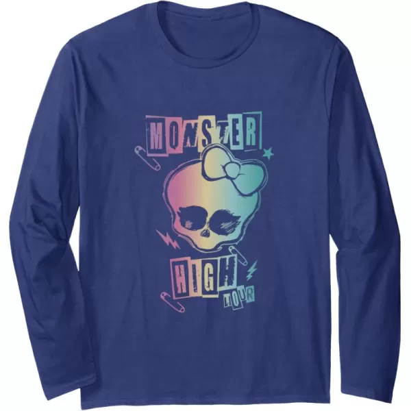 Monster High Alumni  Monster High Tour Logo Long Sleeve TShirtNavy Blue