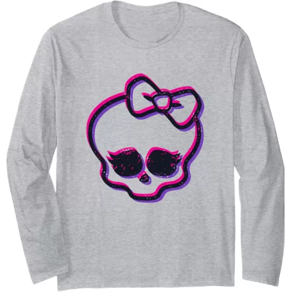 Monster High Alumni  Skullette Long Sleeve TShirtHeather Grey