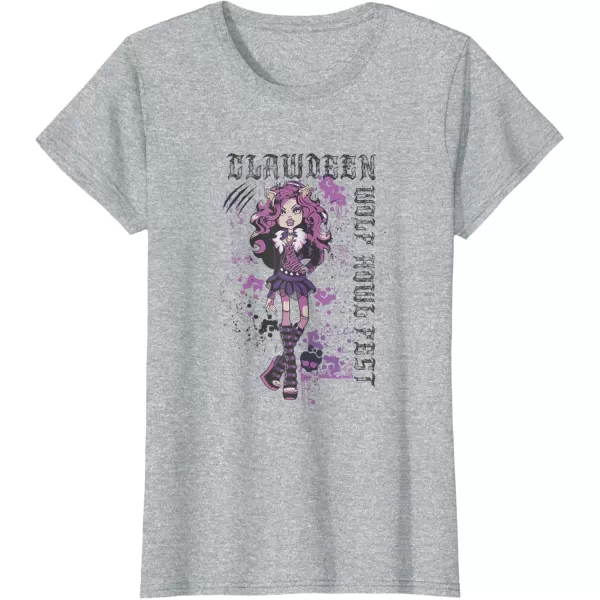 Monster High Alumni  Clawdeen Wolf Howl Fest TShirtHeather Grey