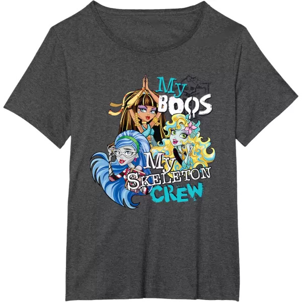 Monster High Alumni  My Boos My Skeleton Crew TShirtDark Heather Grey