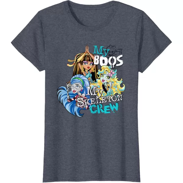 Monster High Alumni  My Boos My Skeleton Crew TShirtHeather Blue