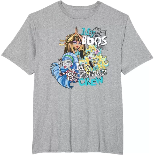 Monster High Alumni  My Boos My Skeleton Crew TShirtHeather Grey