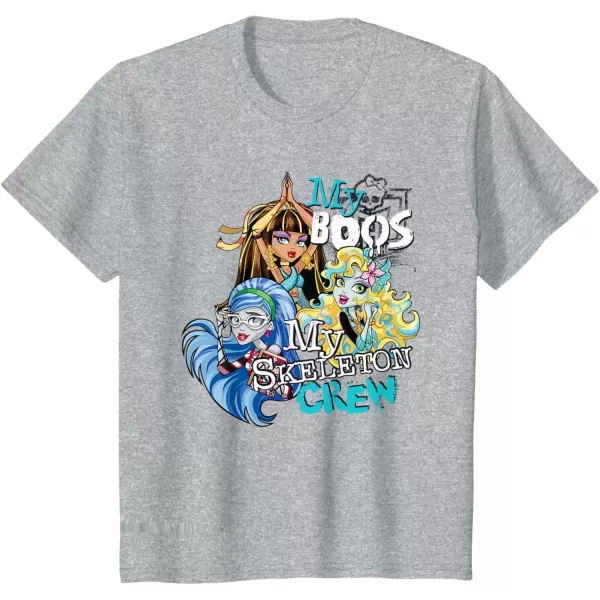 Monster High Alumni  My Boos My Skeleton Crew TShirtHeather Grey