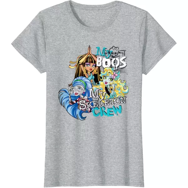 Monster High Alumni  My Boos My Skeleton Crew TShirtHeather Grey