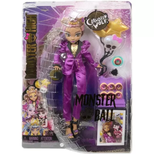 Monster High Doll Clawdeen Wolf in Monster Ball Party Fashion with Themed Accessories Including BalloonsClawdeen