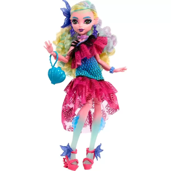 Monster High Doll Clawdeen Wolf in Monster Ball Party Fashion with Themed Accessories Including BalloonsLagoona