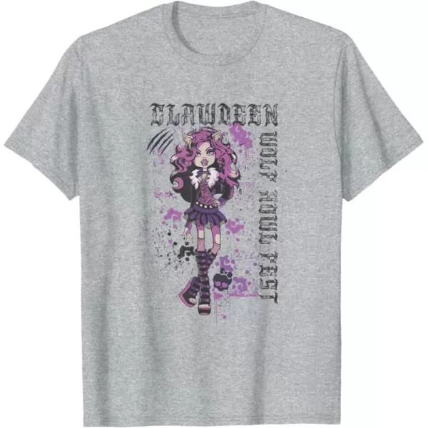 Monster High Alumni  Clawdeen Wolf Howl Fest TShirtHeather Grey