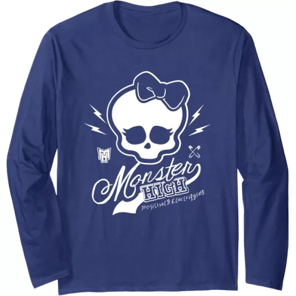 Monster High Alumni  Skullette and Logo Long Sleeve TShirtNavy Blue