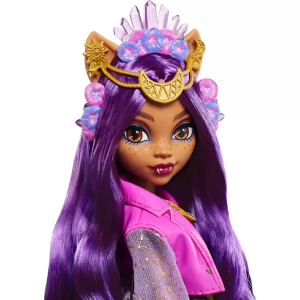 imageMonster High Monster Fest Doll Clawdeen Wolf with Glam Outfit ampamp Festival Themed Accessories Like Snacks Band Poster Statement Bag ampamp More