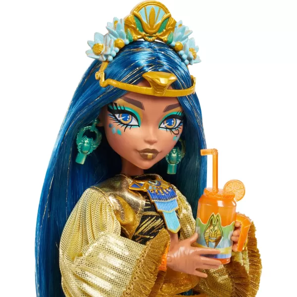 imageMonster High Monster Fest Doll Cleo De Nile with Glam Outfit ampamp Festival Themed Accessories Like Snacks Band Poster Statement Bag ampamp MoreMulticolor