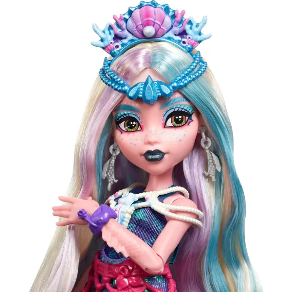 imageMonster High Monster Fest Doll Lagoona Blue with Glam Outfit ampamp Festival Themed Accessories Like Snacks Band Poster Statement Bag ampamp MoreMulticolor