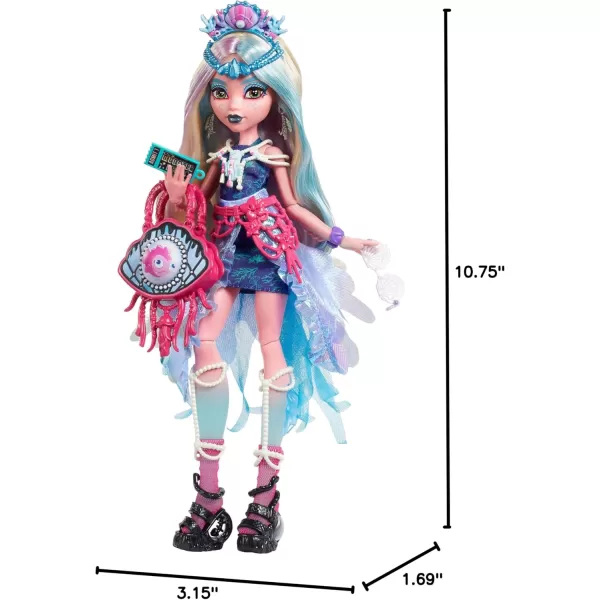 imageMonster High Monster Fest Doll Lagoona Blue with Glam Outfit ampamp Festival Themed Accessories Like Snacks Band Poster Statement Bag ampamp MoreMulticolor