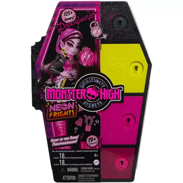 imageMonster High Skulltimate Secrets Neon Frights Doll ampamp Accessories Frankie Stein with DressUp Locker ampamp 19 SurprisesDraculaura