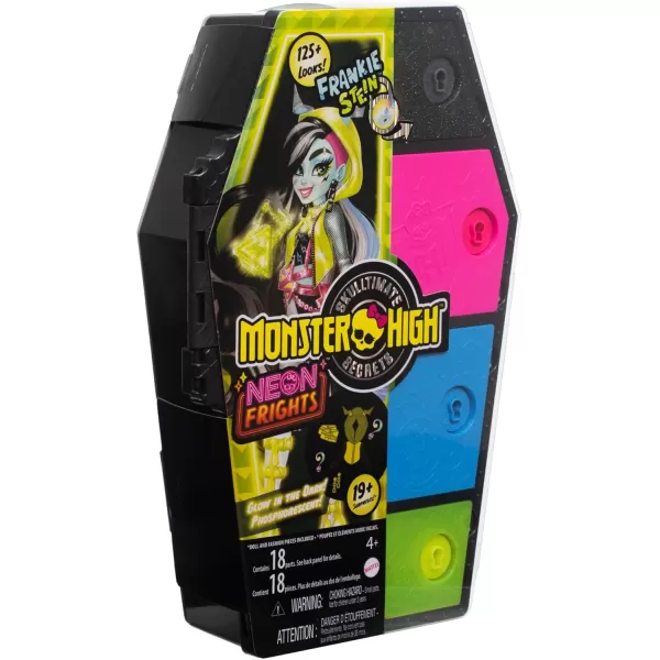 imageMonster High Skulltimate Secrets Neon Frights Doll ampamp Accessories Frankie Stein with DressUp Locker ampamp 19 SurprisesFrankie